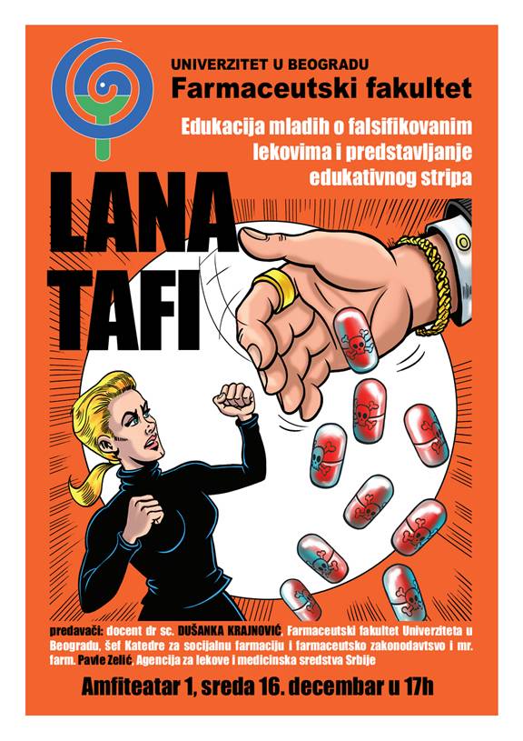 Лана Тафи – Едукација младих о фалсификованим лековима и представљање истоименог едукативног стрипа